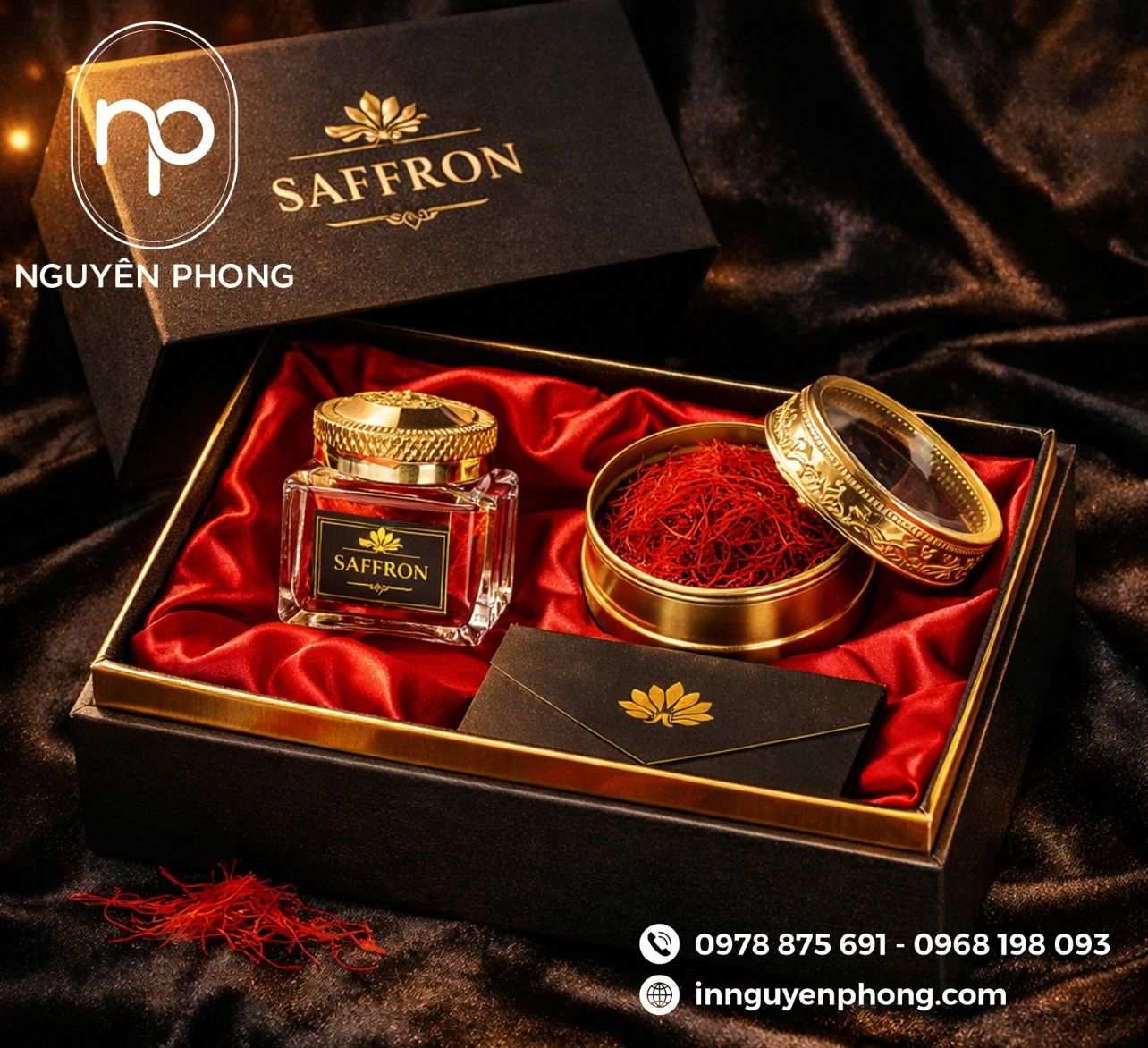 Mẫu hộp đựng saffron cao cấp 